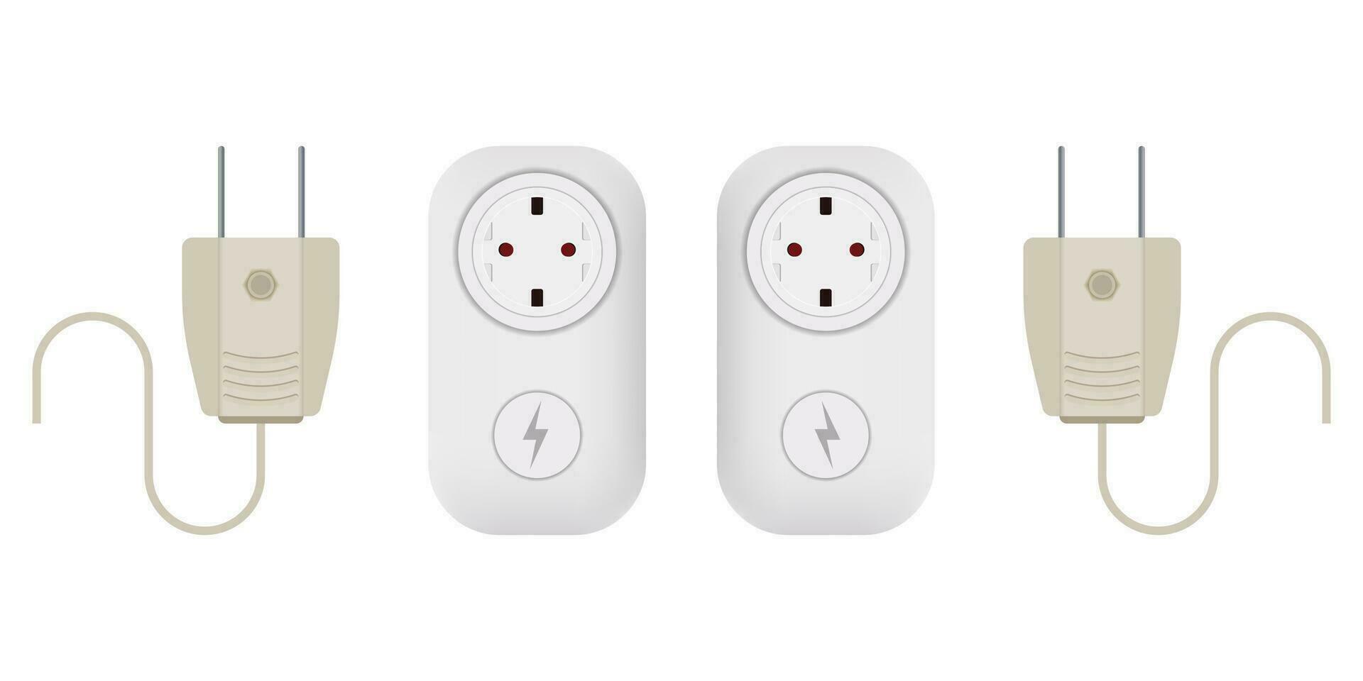 Electric plug icon in vector shape on a white background