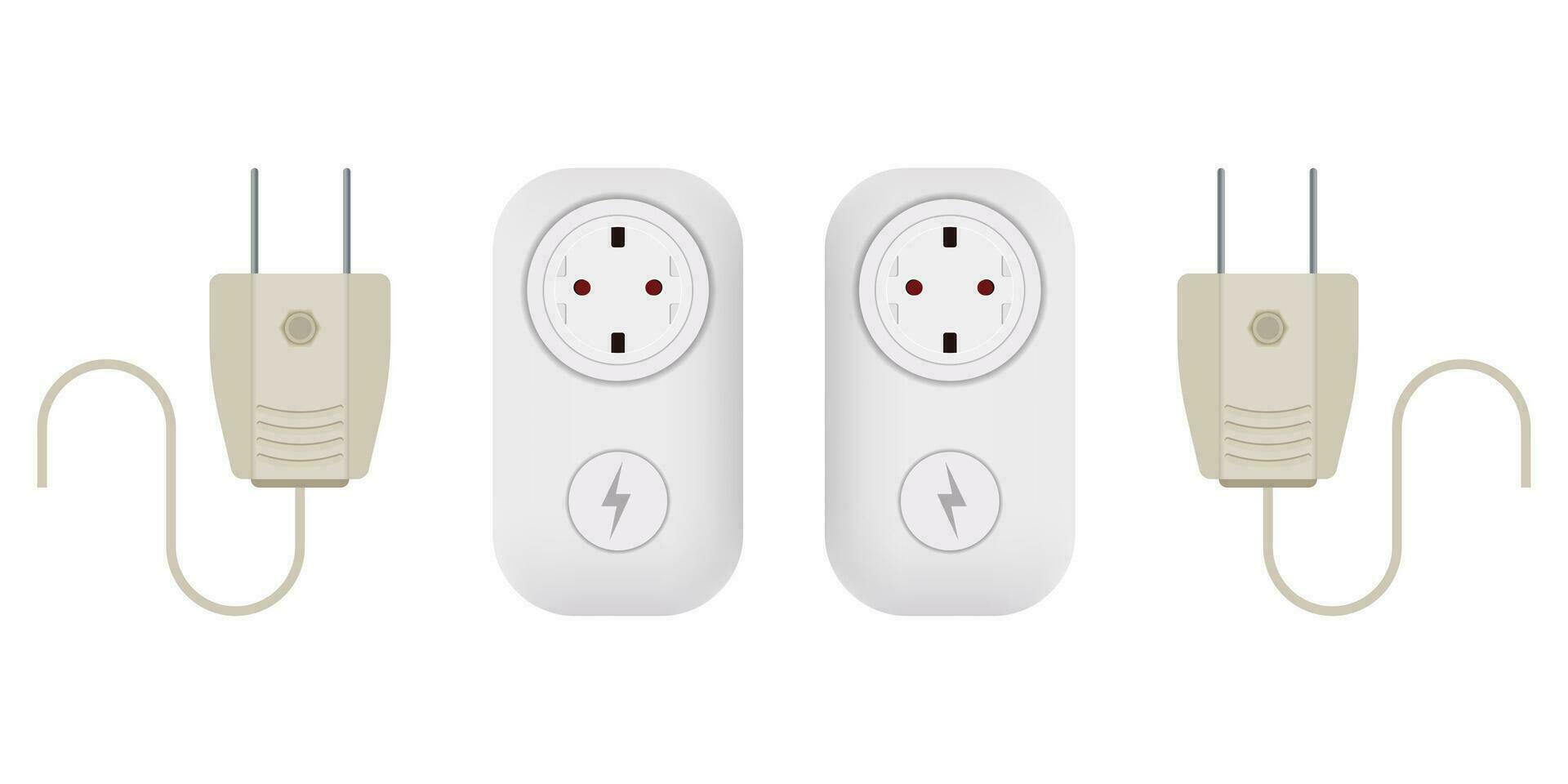 Electric plug icon in vector shape on a white background