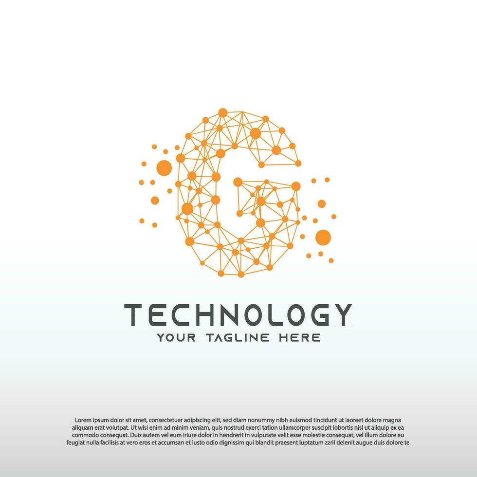 Technology logo with initial G letter, network icon -vector vector