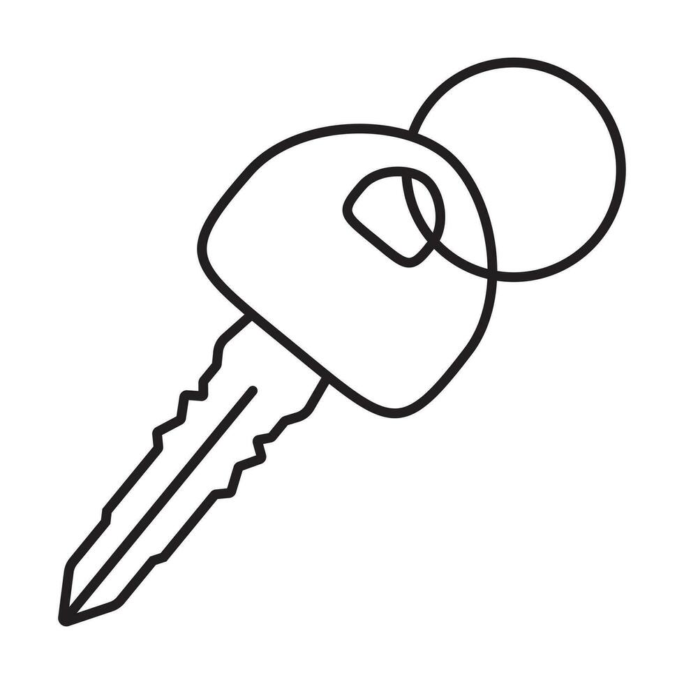 Car key or vehicle or automobile key line art icons for apps and websites vector