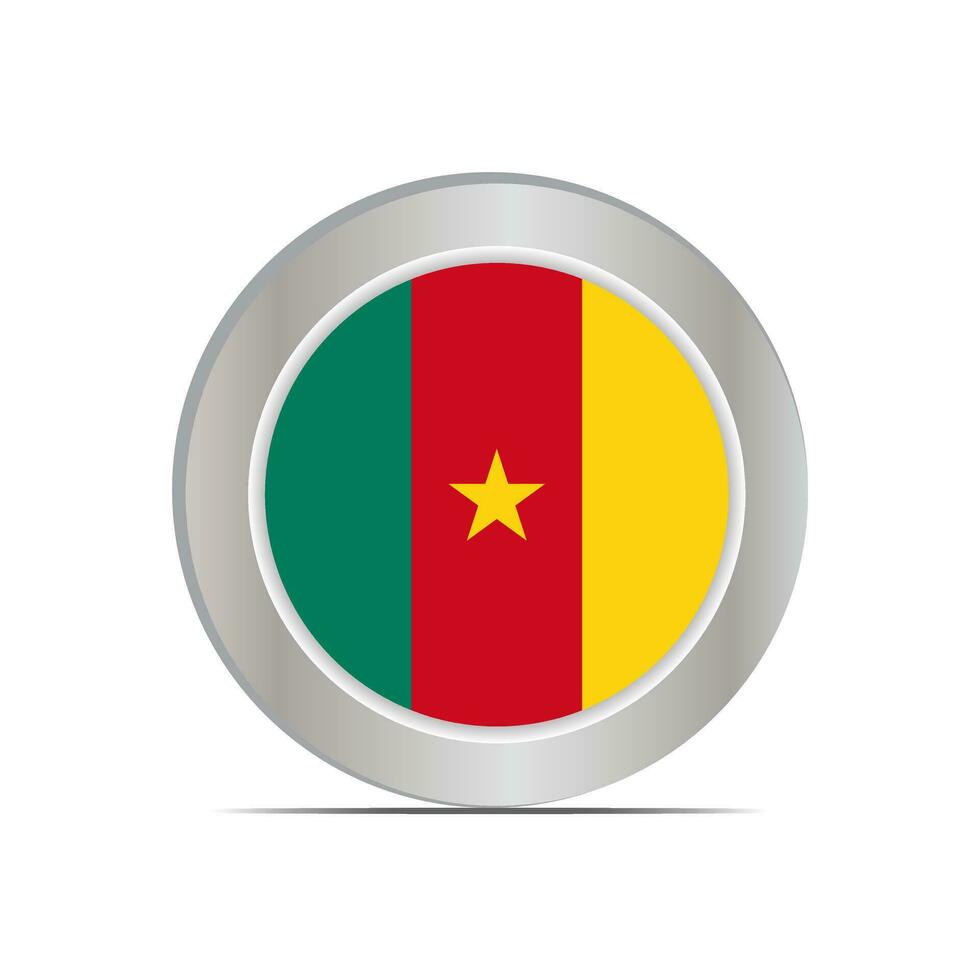The national flag of the Republic of Cameroon is isolated in official colors. vector