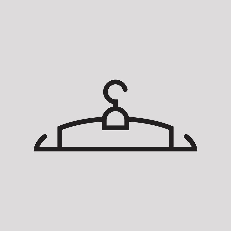 clothes hanger icon with white background vector
