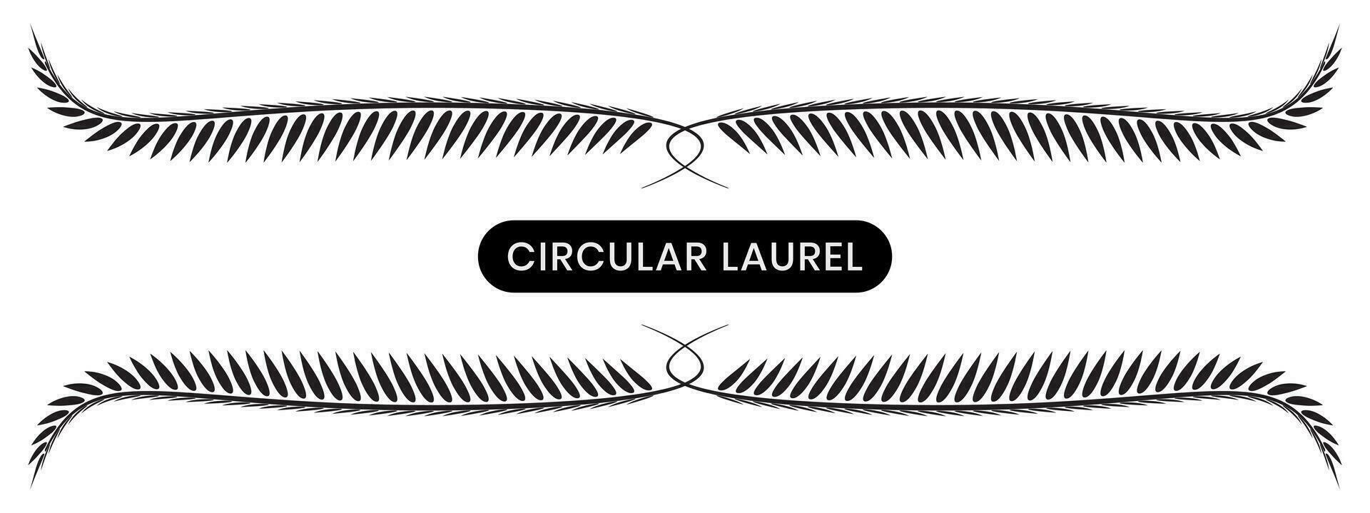 Black laurel wreath with a white background. vector