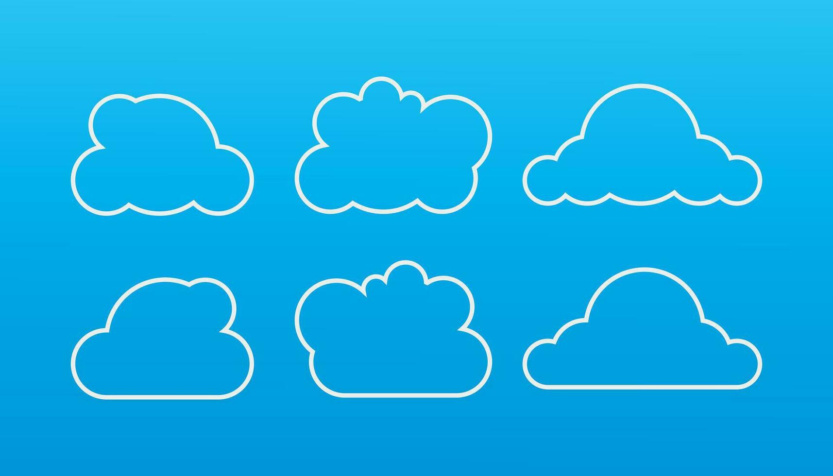 Cloud Icons in a trendy flat style that is isolated on a blue background. Vector illustration element.