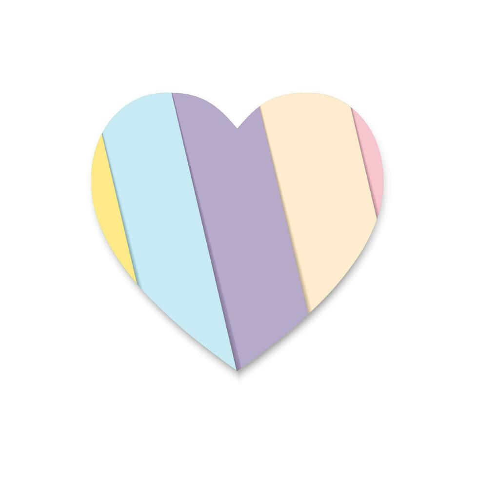 heart icons isolated with pastel paper style can be used for applications or websites vector