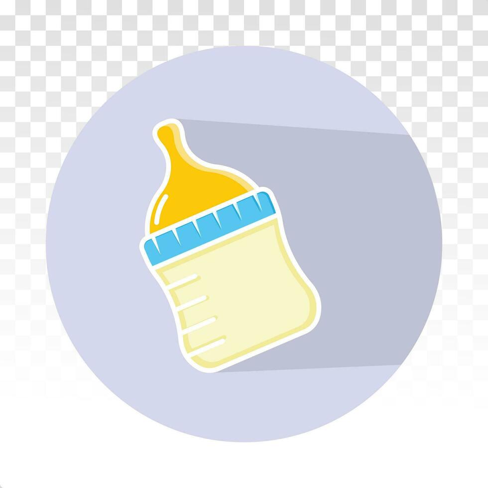 Baby milk bottle flat vector icon for apps and websites