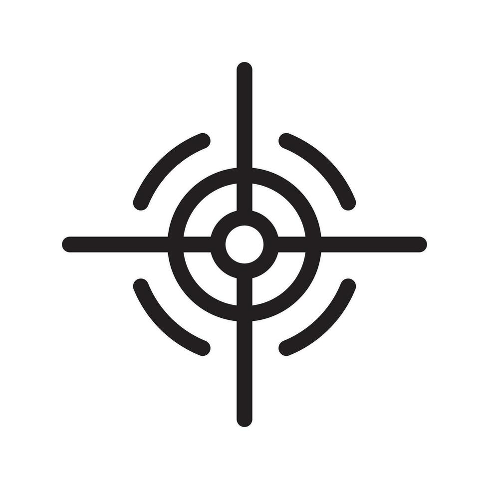 Target icon in vector shape with a white background