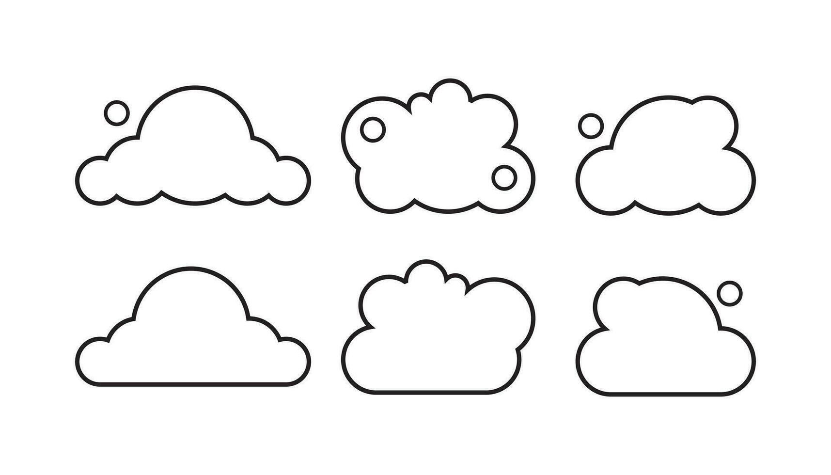 nube íconos en un de moda plano estilo ese es aislado en un blanco antecedentes. vector ilustración elemento.
