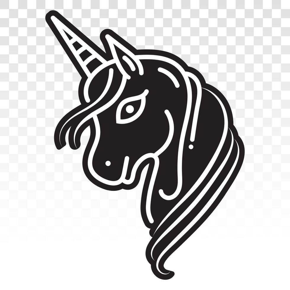 Magical unicorn - legendary mythical creature flat icon for apps and websites vector