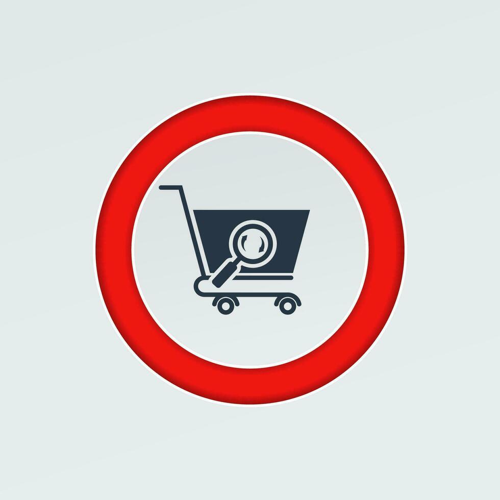 Search icon with a white background, perfect for shopping product search icons. vector