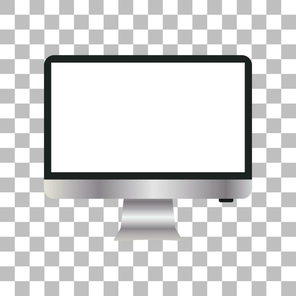 Monitor with a blank screen vector