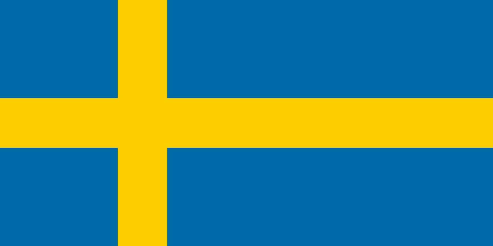 The Swedish national flag is isolated in official colors. vector