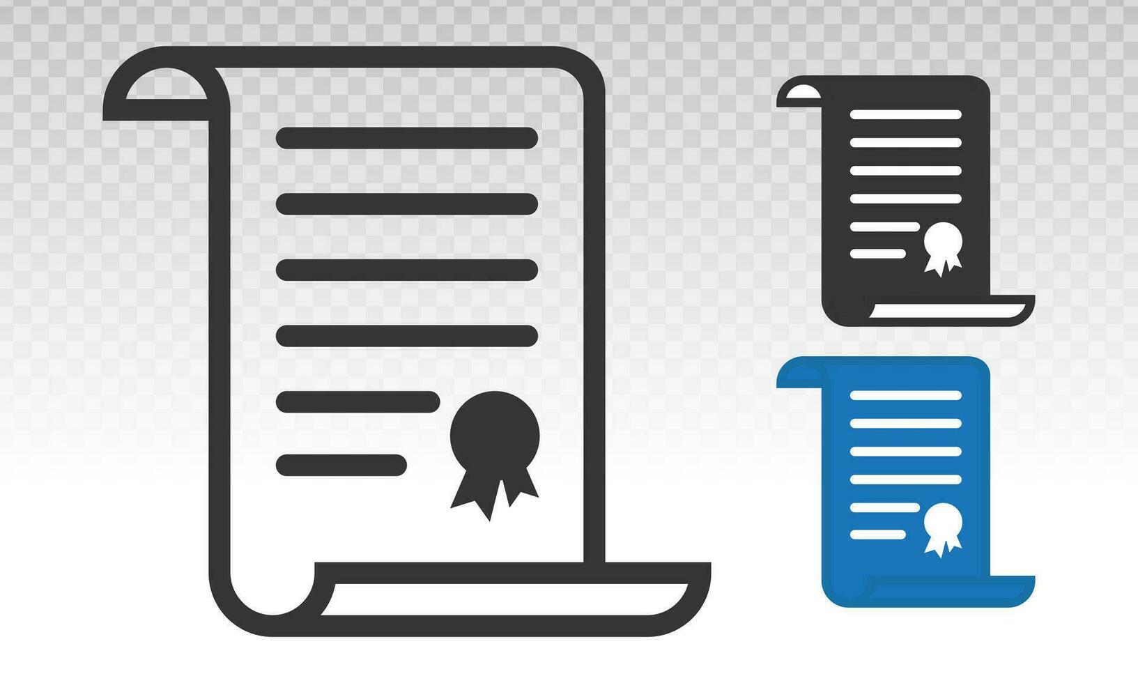 Legal agreement contract line art icon for apps and websites vector