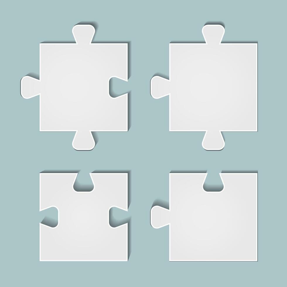 puzzle pieces icon with paper cut style for Business concepts, templates, layout, infographics. vector