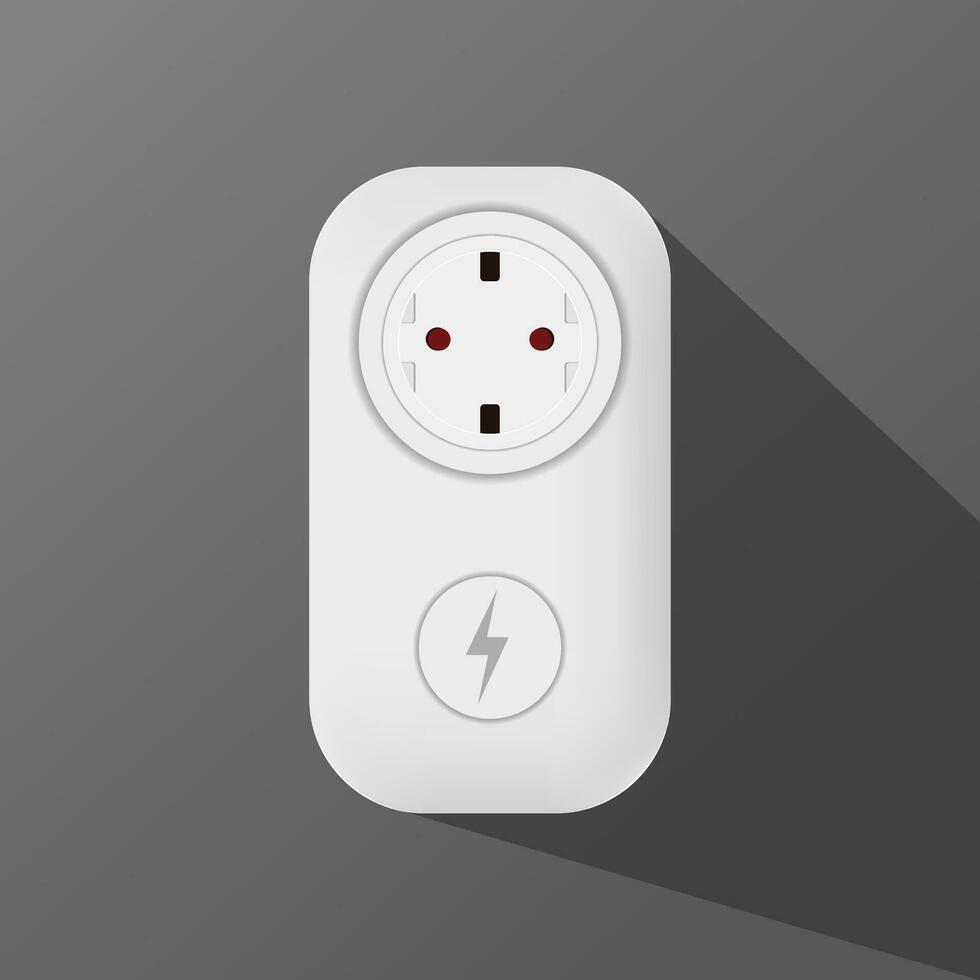 Electric power plug icon in vector shape on a dark background