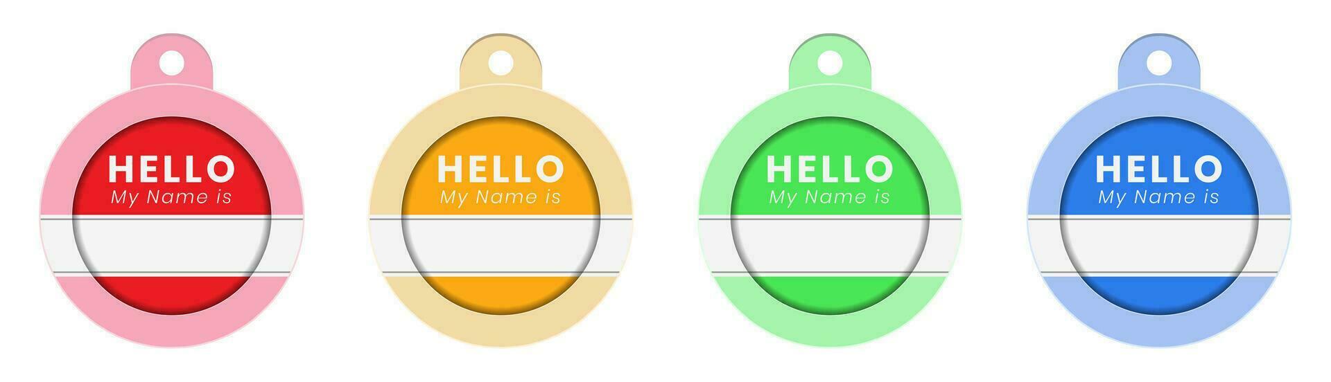 Name tag label - Hello, my name is vector