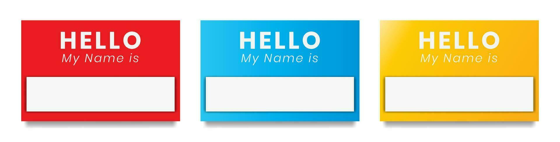 Hello, my name is. flat introduction label vector