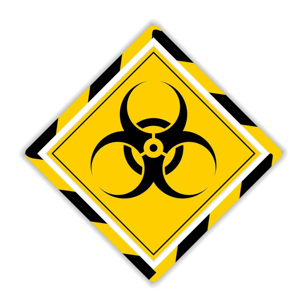 Biohazard or biological hazard warning sign or symbol flat vector icon for apps and websites