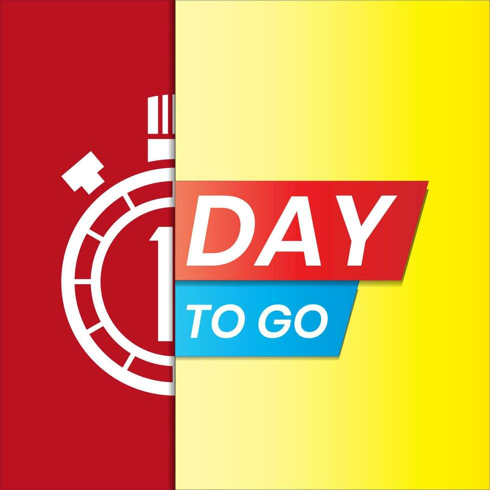 1 day to go countdown again. one day for sale. just one special day. vector