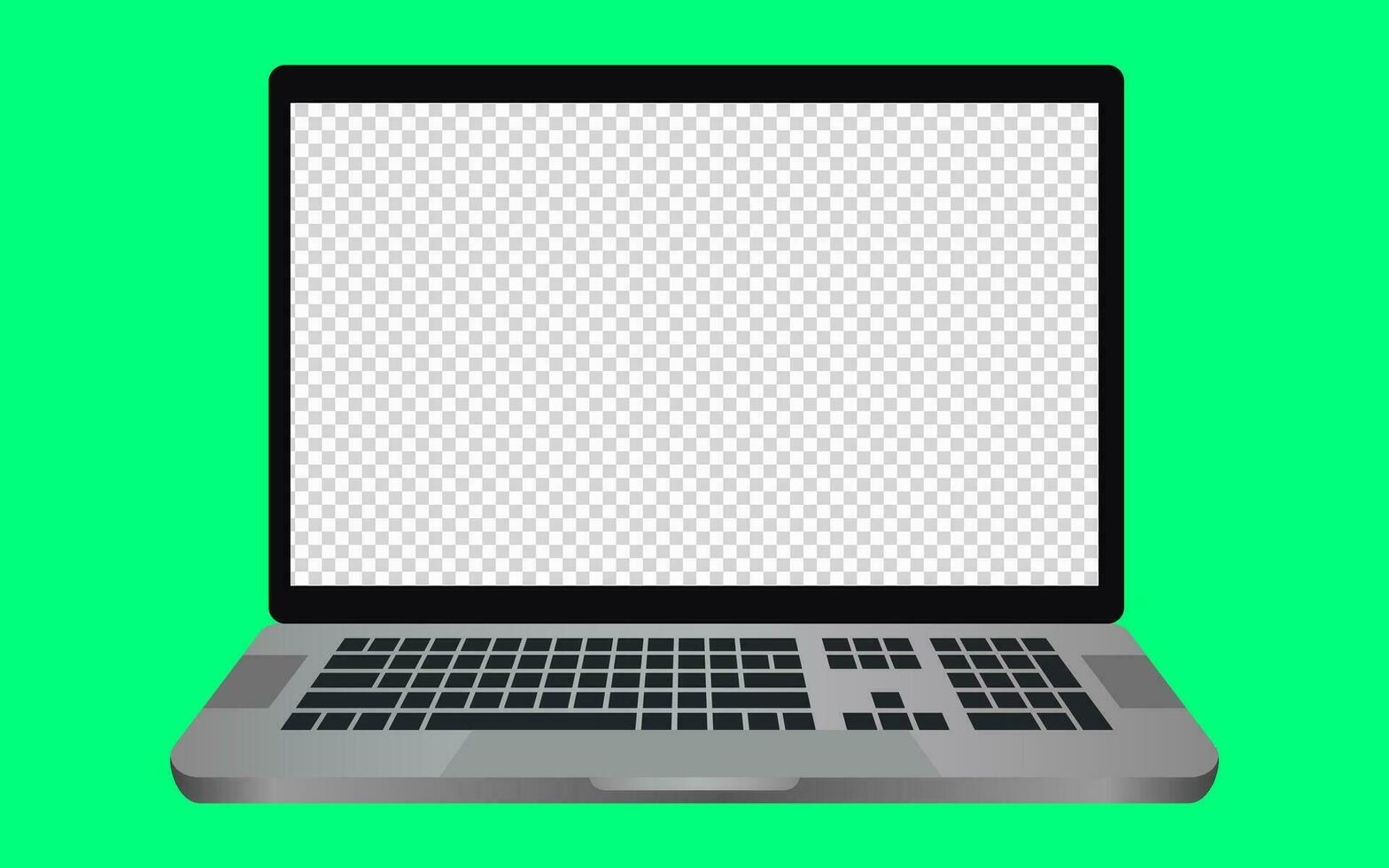 Laptop with a blank screen with a white background. mockups template design, vector illustration elements.