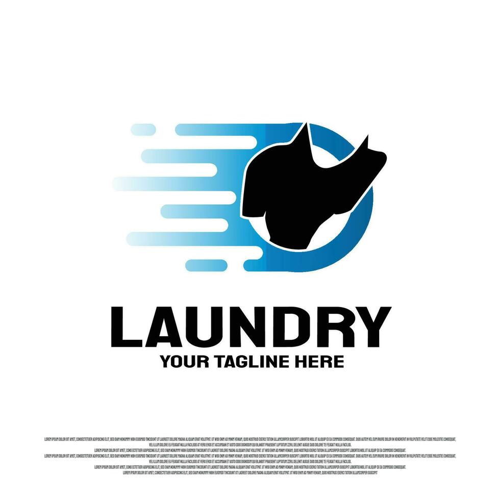 lavandería logo diseño con rápido ropa lavar concepto. ilustración elemento vector