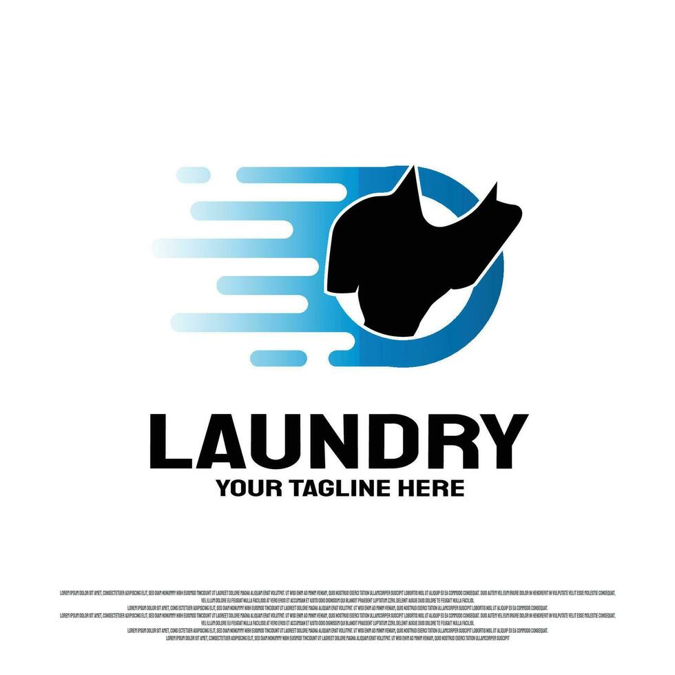 Laundry logo design with fast clothes wash concept. illustration element vector