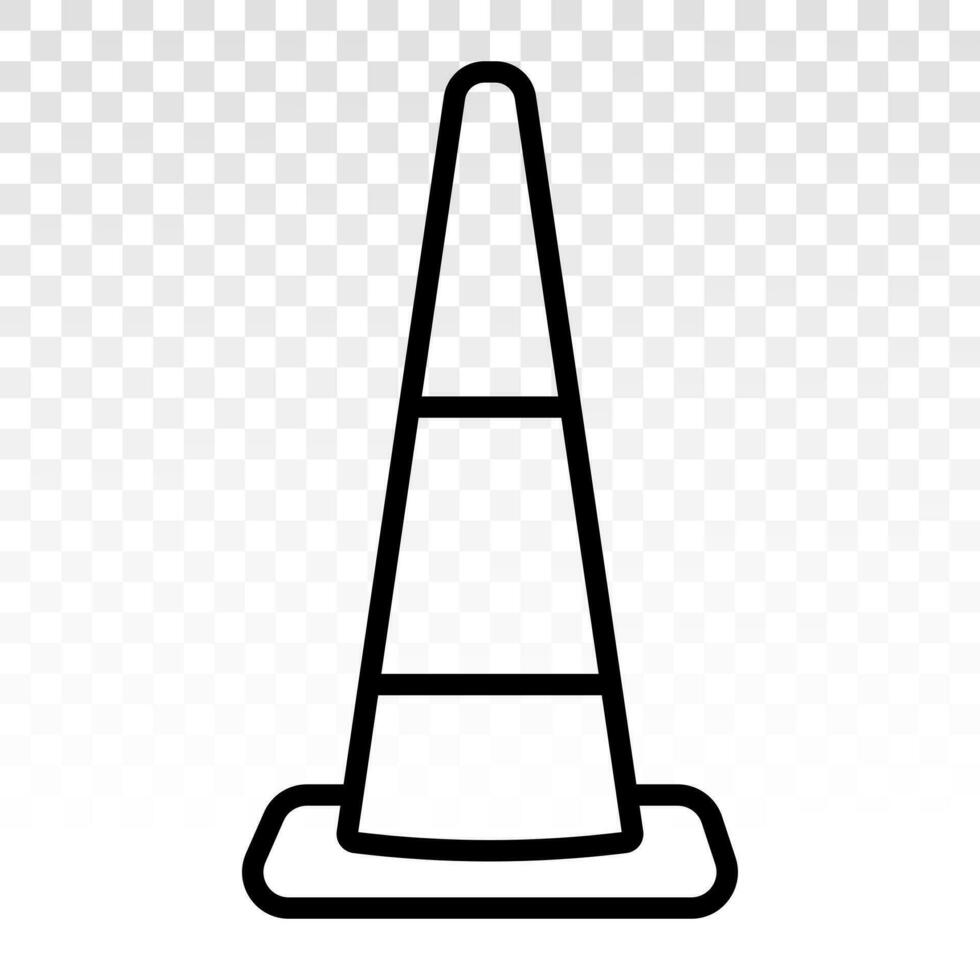 traffic cone or road pylon flat icons for apps and websites vector