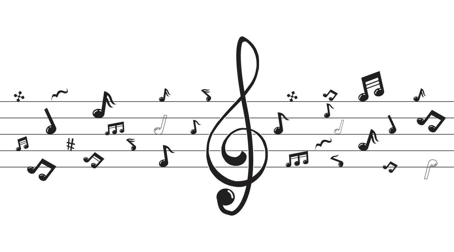 música escala o música Nota firmar o símbolo. musical escala íconos elemento vector para bandera material, antecedentes.