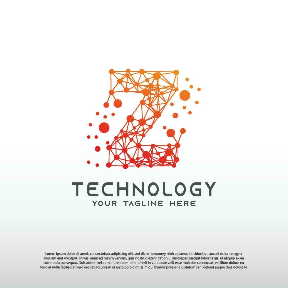 Technology logo with initial Z letter, network icon -vector vector