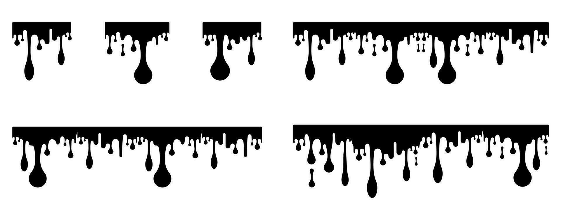 Black melt drip or liquid paint droplet vector