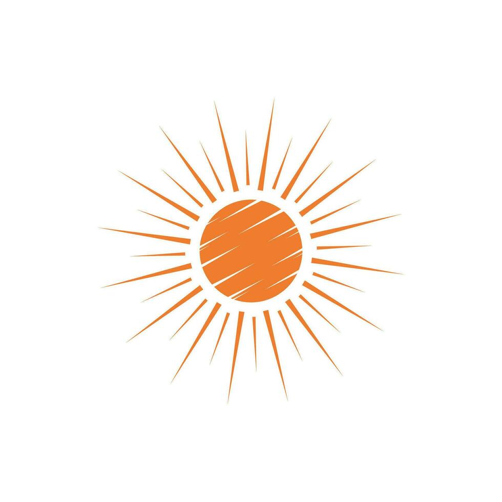 sun logo design on the horizon. summer sign or symbol. Sun icon vector. illustration element. vector