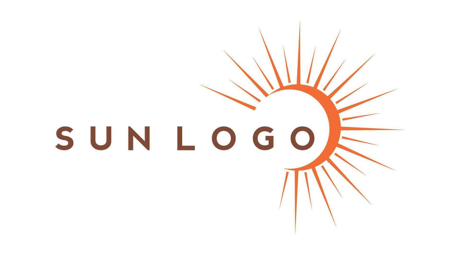 sun logo design on the horizon. summer sign or symbol. Sun icon vector. illustration element. vector