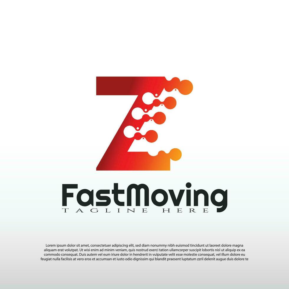 Fast Moving logo with initial Z letter concept. Movement sign. Technology business and digital icon -vector vector