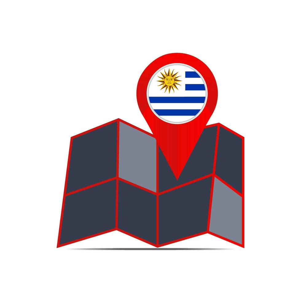 The map map of Uruguay is isolated with the country flag vector