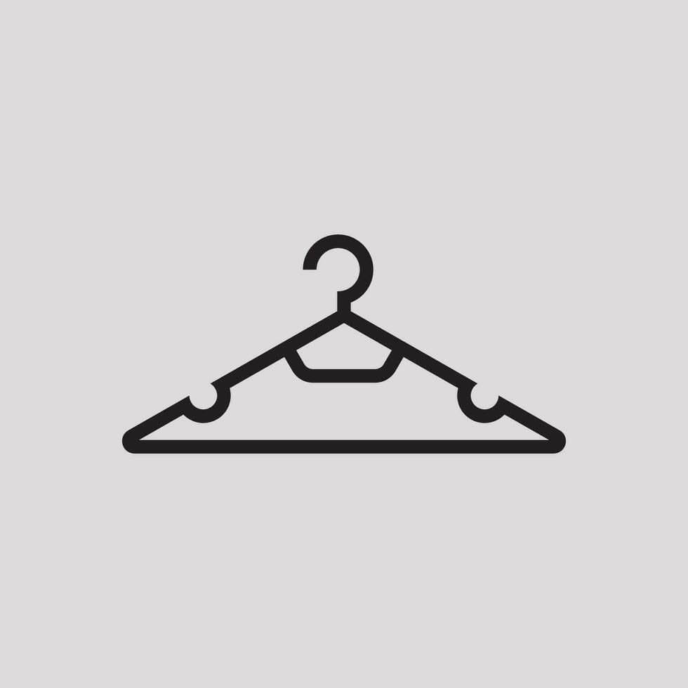 clothes hanger icon with white background vector