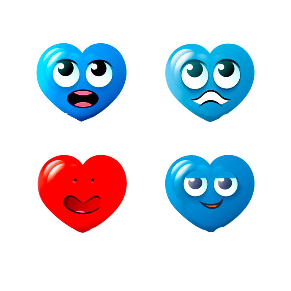 corazón conformado amor cara icono facial expresión emoción expresión sencillo ai generativo png