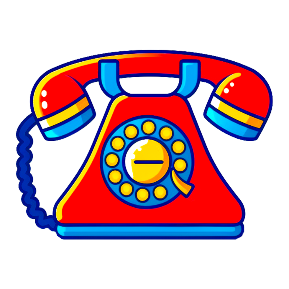 cartoon of an old style telephone ai generative png