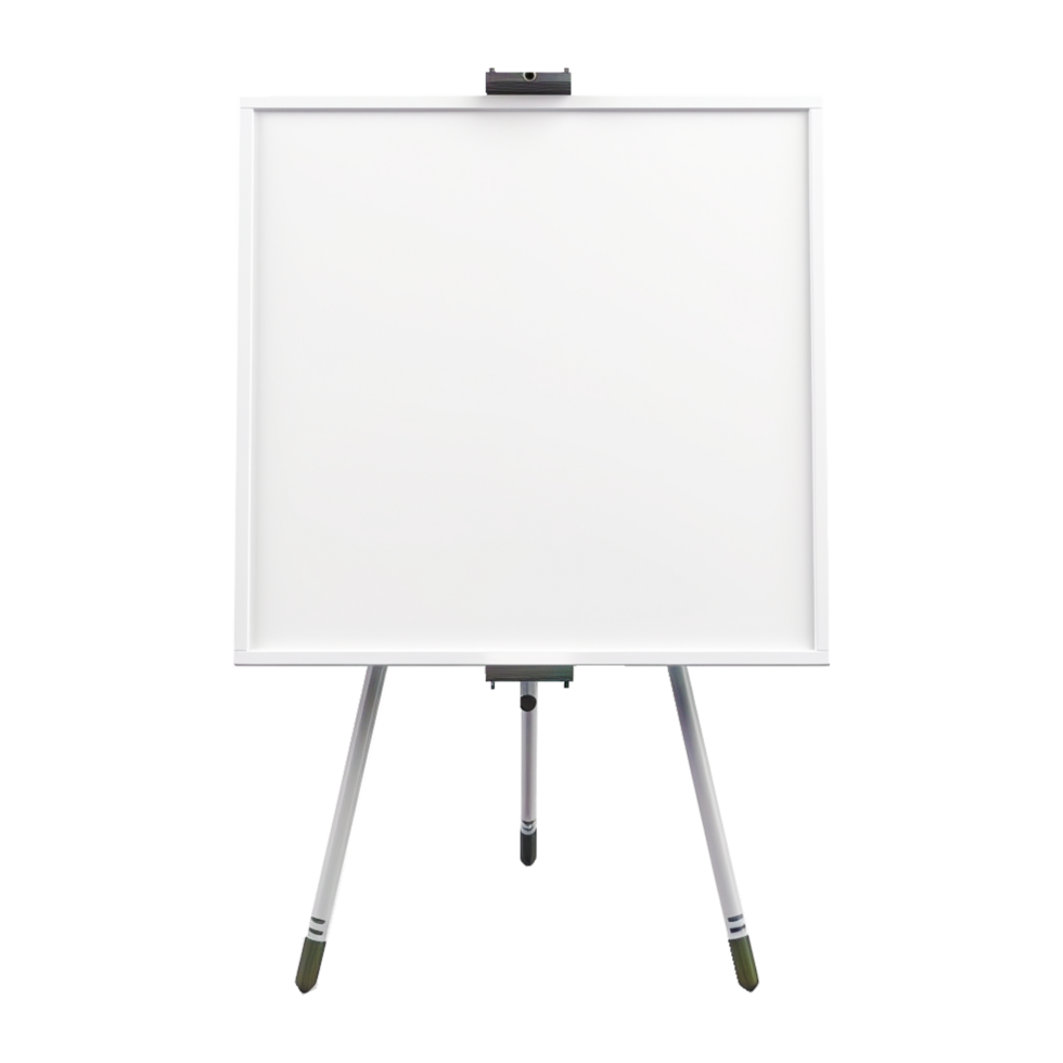 Whiteboard silver framed white board with stand ai generative png