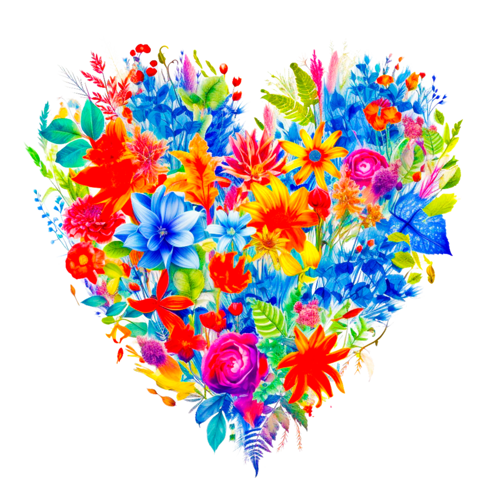 flower heart valentines day love ai generative png