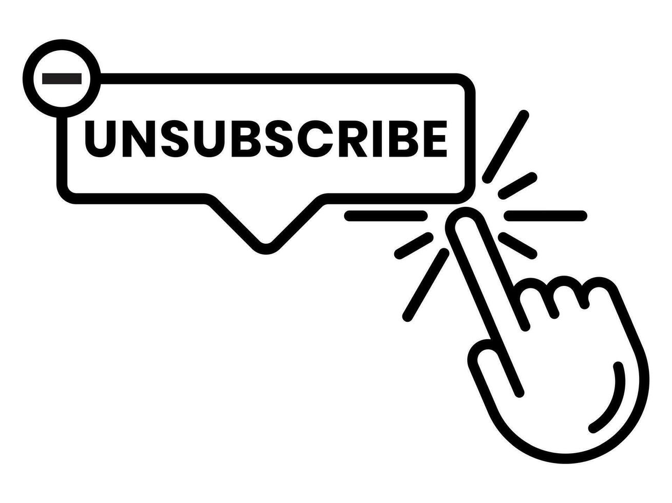 unsubscribe message or mail button - line art icon for the apps or website vector