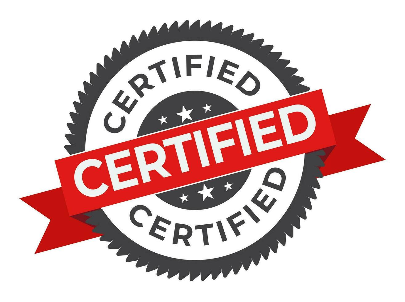certification seal or certified stamp label flat icons for apps or website vector