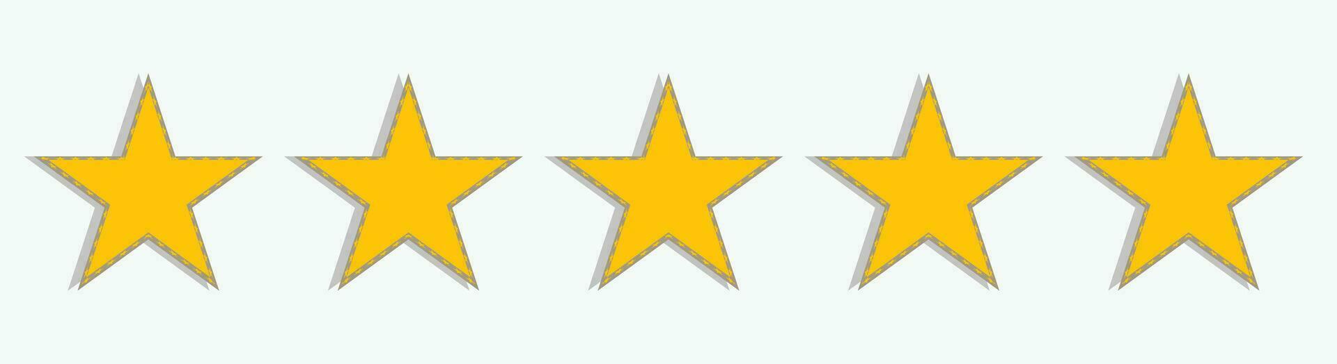 Five stars customer product rating review flat icon for apps and websites. vector