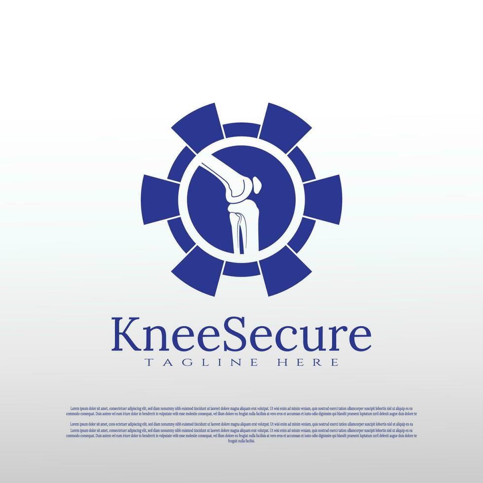 knee bone logo with care concept. healthcare and medical icon. illustration element vector