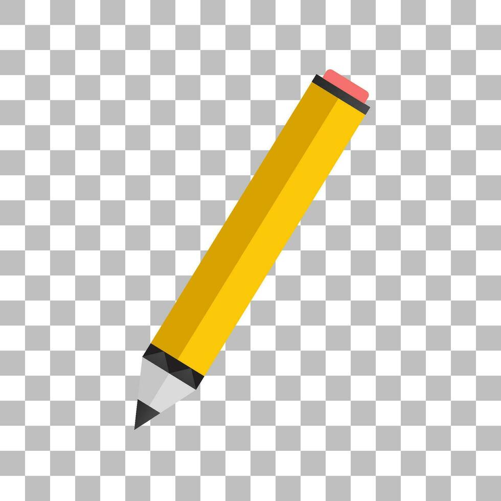 Pencil icon on a white background, vector illustration element.