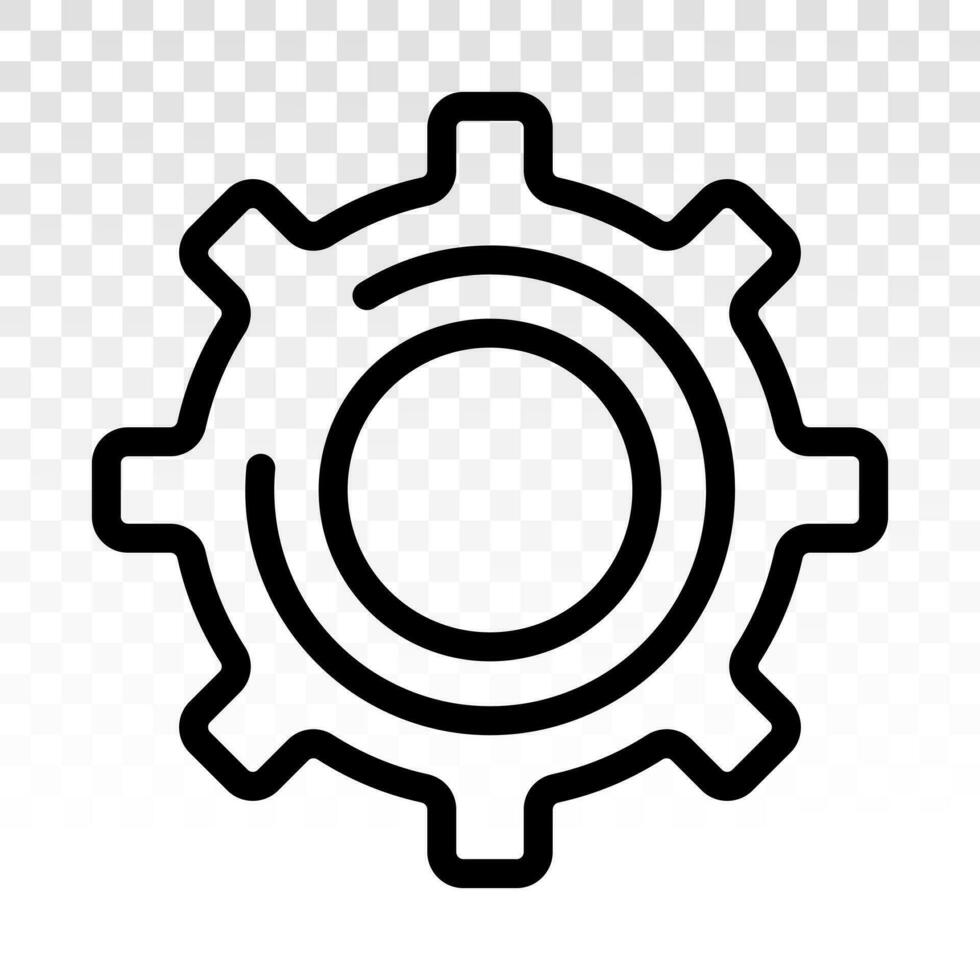 Gears setting flat icon for apps and websites vector