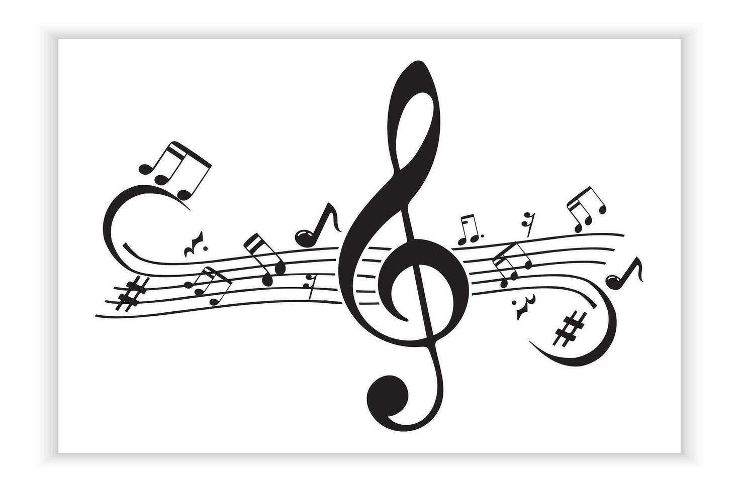 music scale or music note sign or symbol. musical scale icons element vector for banner material, background.