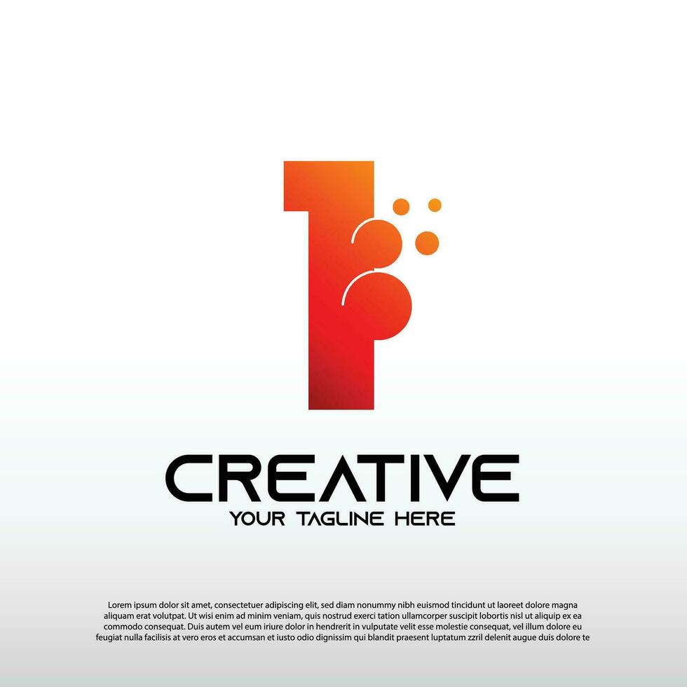 creativo logo con inicial número uno, 1. tecnología icono, ilustración elemento-vector vector