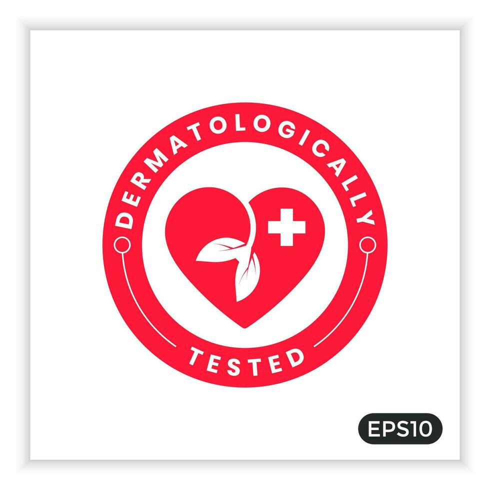 dermatologically tested labels vector