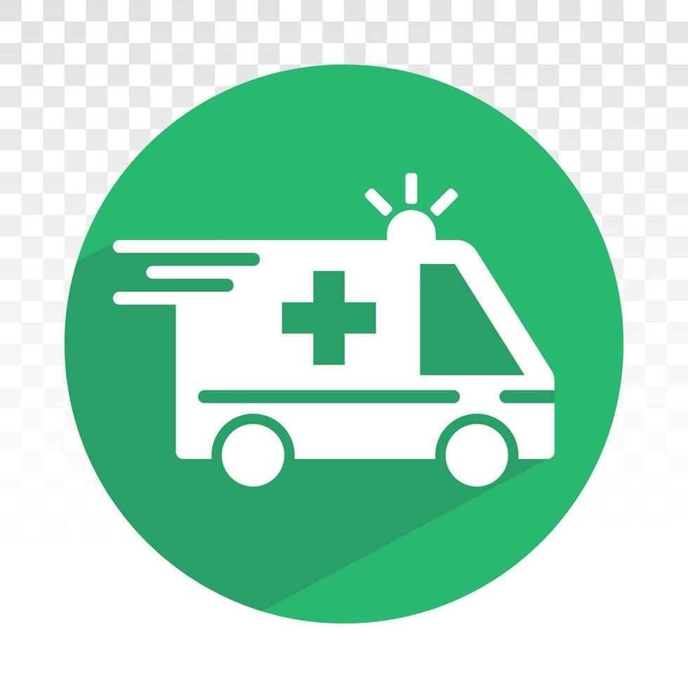 Emergency ambulance vehicle services flat icons for apps or websites vector