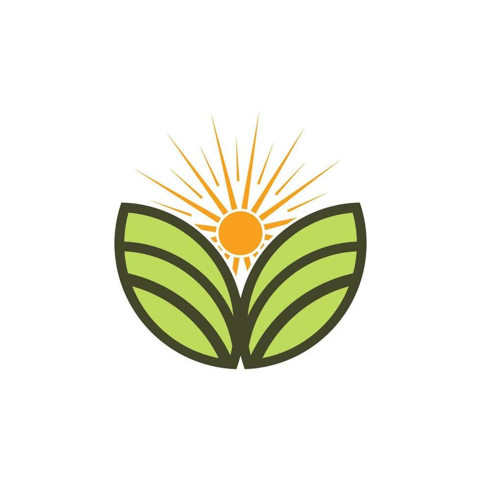 sun logo design on the horizon. summer sign or symbol. Sun icon vector. illustration element. vector